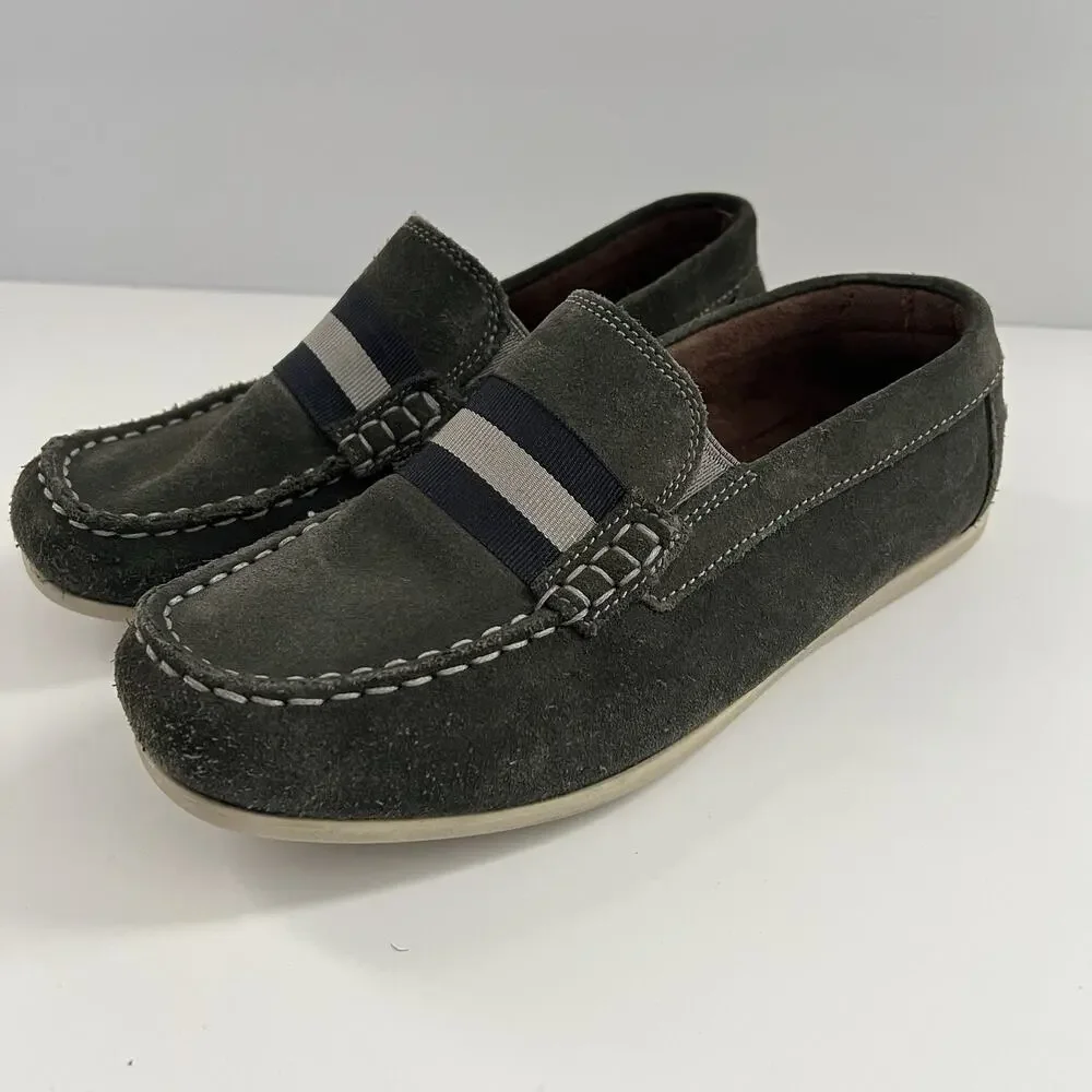 Florsheim Jasper JR Gray Suede Strap Kids Loafer 2.5M Slip-On Comfort Shoe 16680
